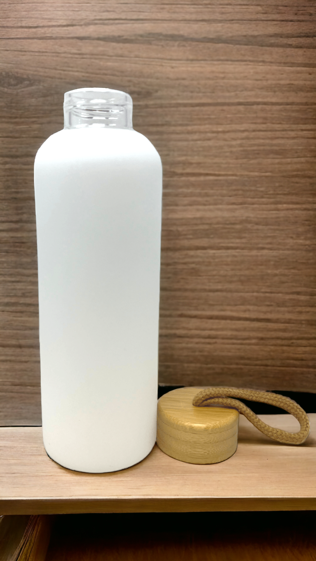 20oz Sublimation Glass Water Bottle with Bamboo Lid